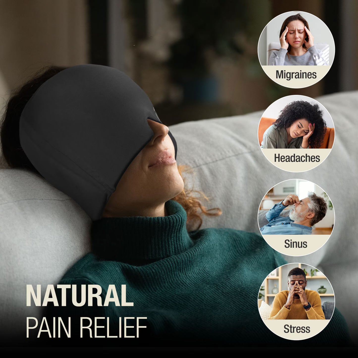 Migraine and Headache Relief Cap [Soothing Relief in Seconds — No Pills, No Side Effects]